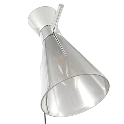 Monroe Smoked Glass & Silver Task Floor Lamp