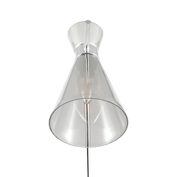 Monroe Smoked Glass & Silver Floor Lamp
