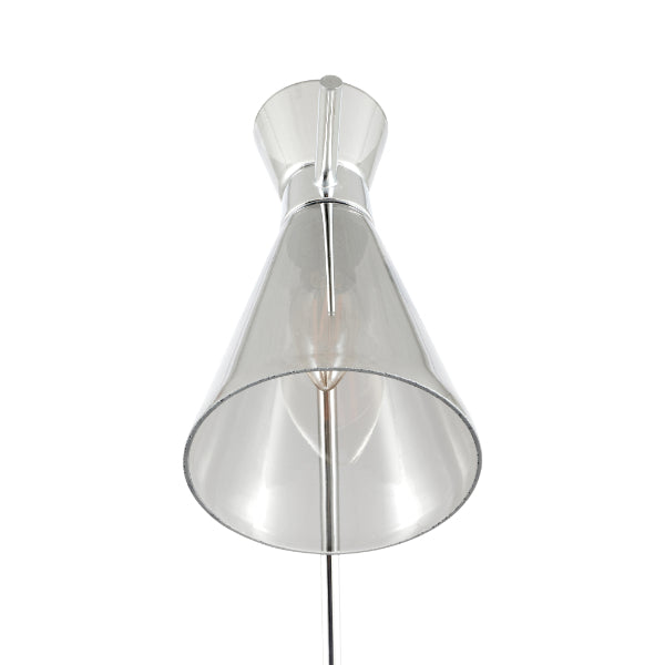 Monroe Smoked Glass & Silver Task Floor Lamp
