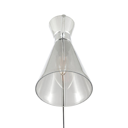 Monroe Smoked Glass & Silver Task Floor Lamp