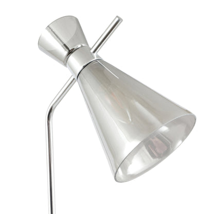 Monroe Smoked Glass & Silver Task Floor Lamp