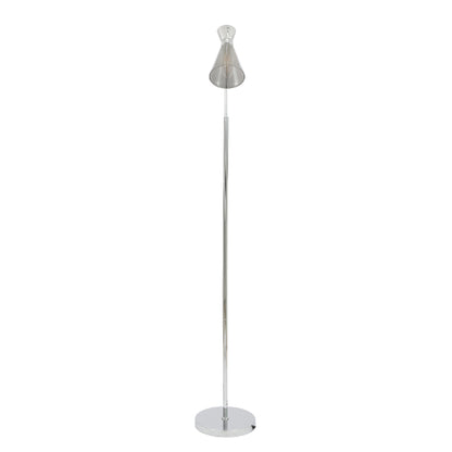 Monroe Smoked Glass & Silver Task Floor Lamp