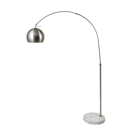 Feliciani Brushed Silver & Marble Task Floor Lamp