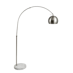 Feliciani Brushed Silver & Marble Task Floor Lamp