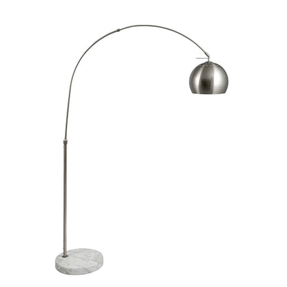Feliciani Brushed Silver & Marble Task Floor Lamp