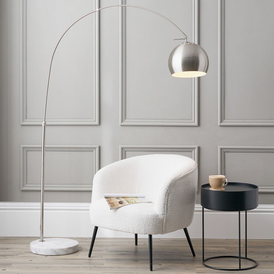 Feliciani Brushed & Marble Task Floor Lamp
