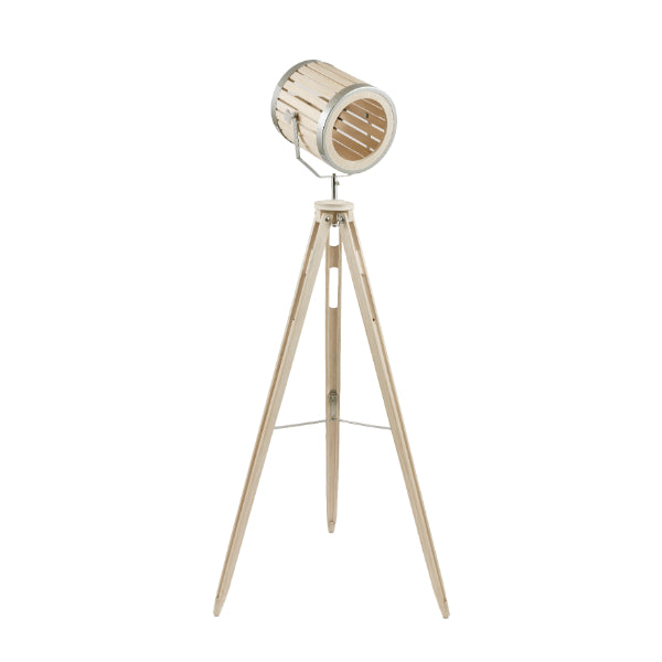 Staithes Natural Wood Tripod Floor Lamp