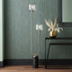 Florence 2 Light Black & Brass Floor Lamp with Glass Shades