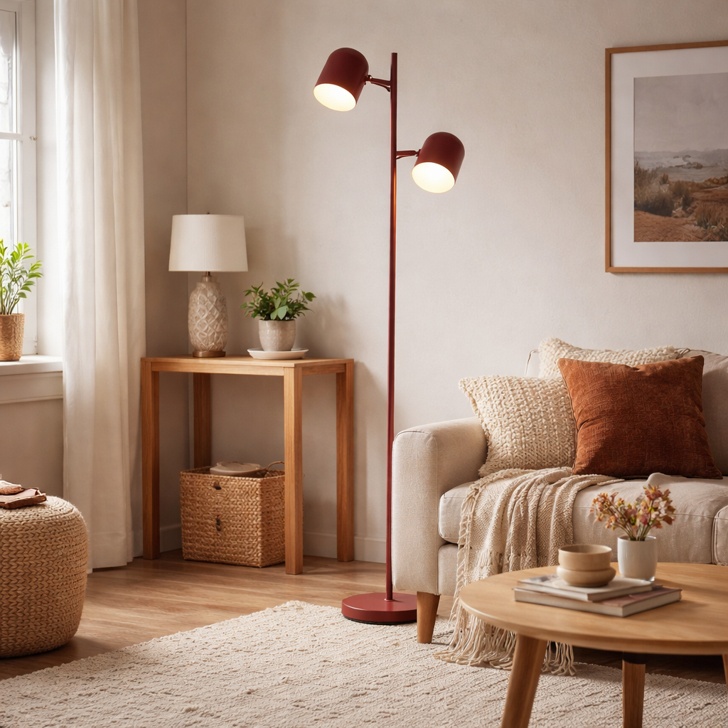 Finn 2-Light Mulberry Floor Lamp