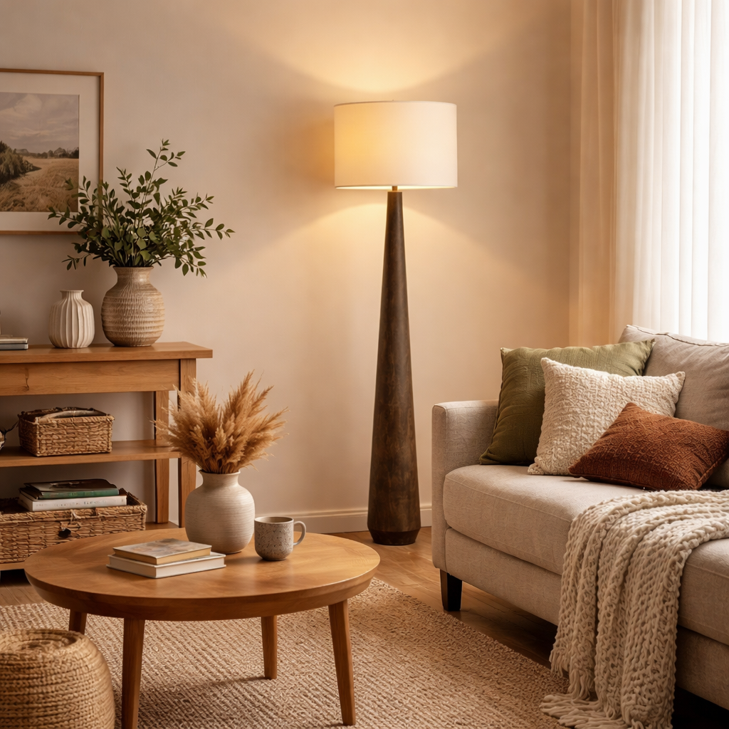 Arbor Verdi Gris Dark Brown Floor Lamp