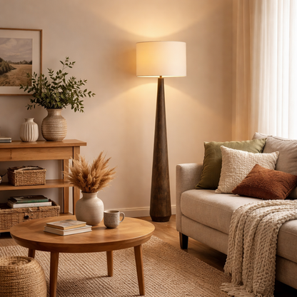 Arbor Verdi Gris Dark Brown Floor Lamp