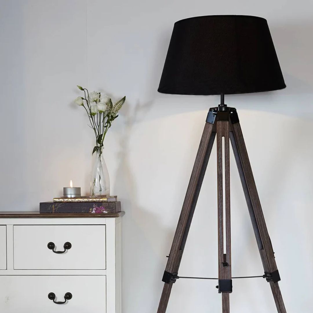 Windsor 143cm Tripod Floor Lamp Black