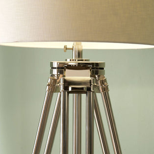 Port 202cm Tripod Floor Lamp Wood Satin Nickel