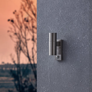 Riga 2-Light Silver LED Outdoor Wall Light