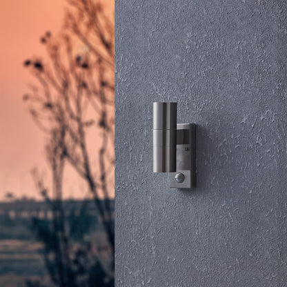 Riga 2-Light Silver LED Outdoor Wall Light