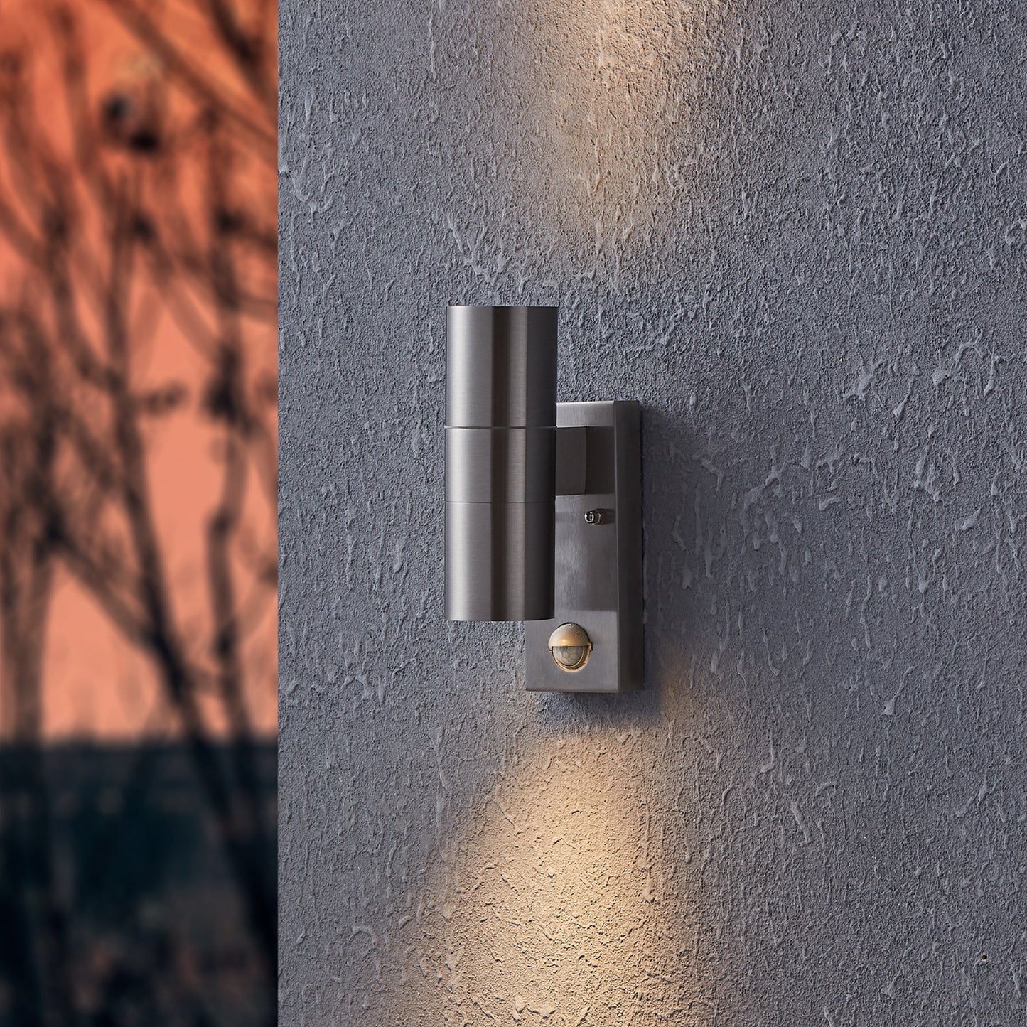 Riga 2-Light Silver LED Outdoor Wall Light