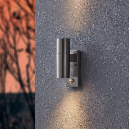 Riga 2-Light Silver LED Outdoor Wall Light