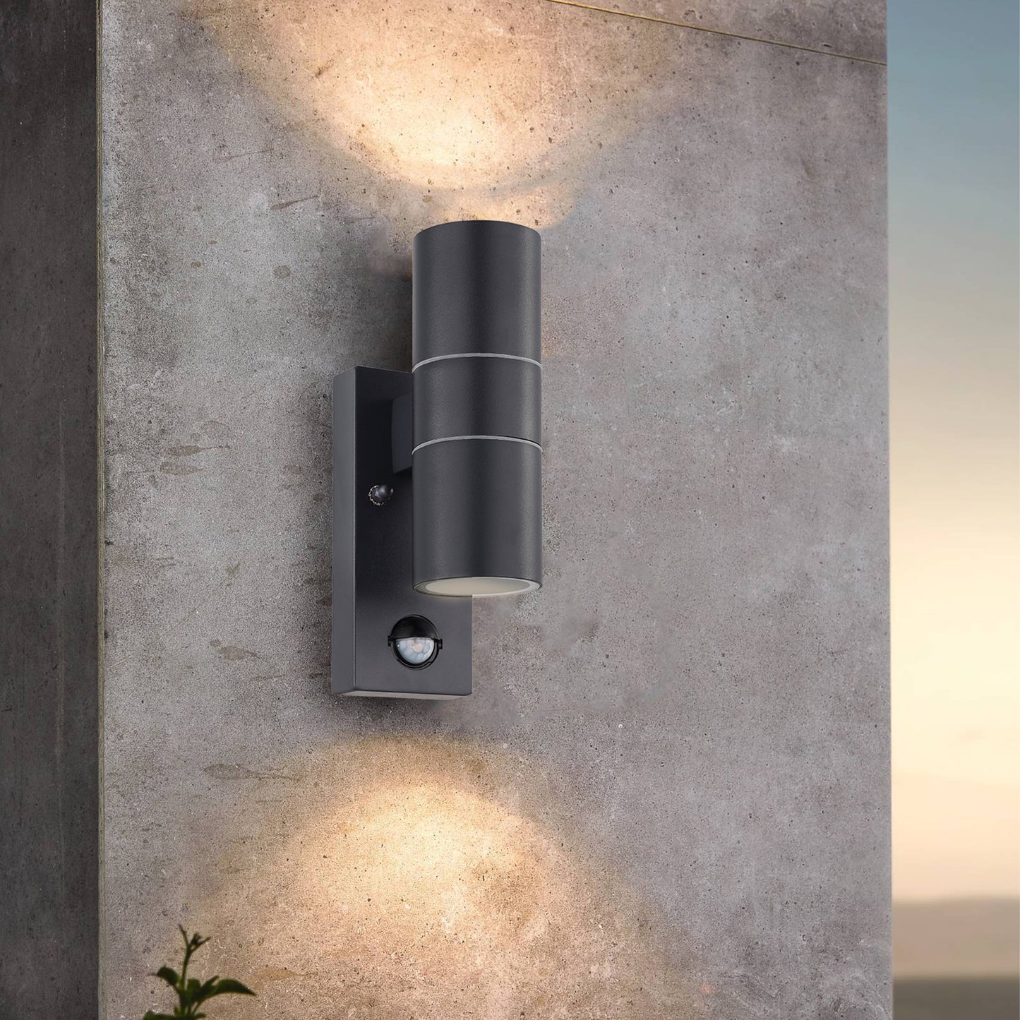 Riga 2-Light Grey LED Outdoor Wall Light