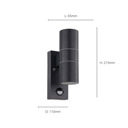 Riga 2-Light Grey LED Outdoor Wall Light