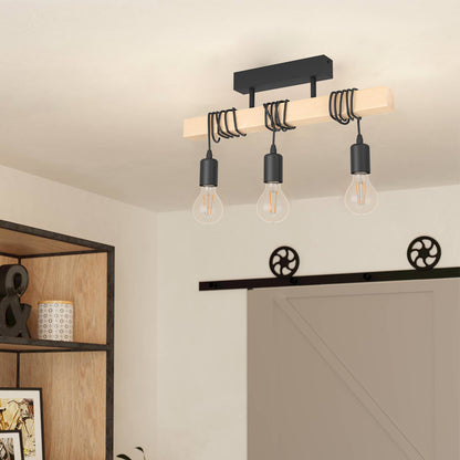 Townshend 3 Light Wooden Ceiling Light