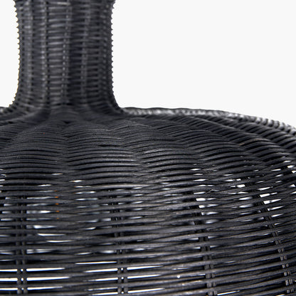 Casewell Black Rattan Dome Pendant Ceiling Light