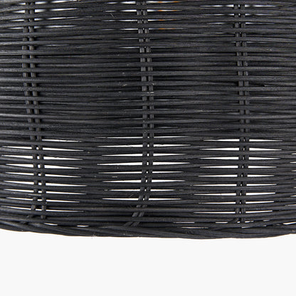 Casewell Black Rattan Dome Pendant Ceiling Light