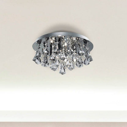 Hanna 4 Light Chrome & Crystal Flush Ceiling Light