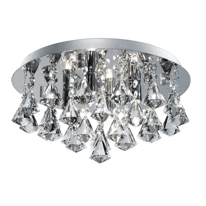 Hanna 4 Light Chrome & Crystal Flush Ceiling Light