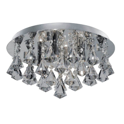 Hanna 4 Light Chrome & Crystal Flush Ceiling Light