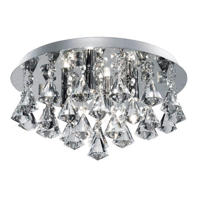 Hanna 4 Light Chrome & Crystal Flush Ceiling Light