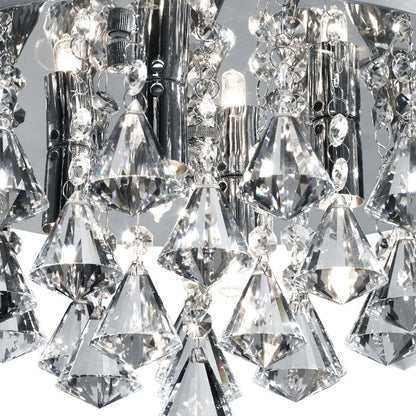 Hanna 4 Light Chrome & Crystal Flush Ceiling Light