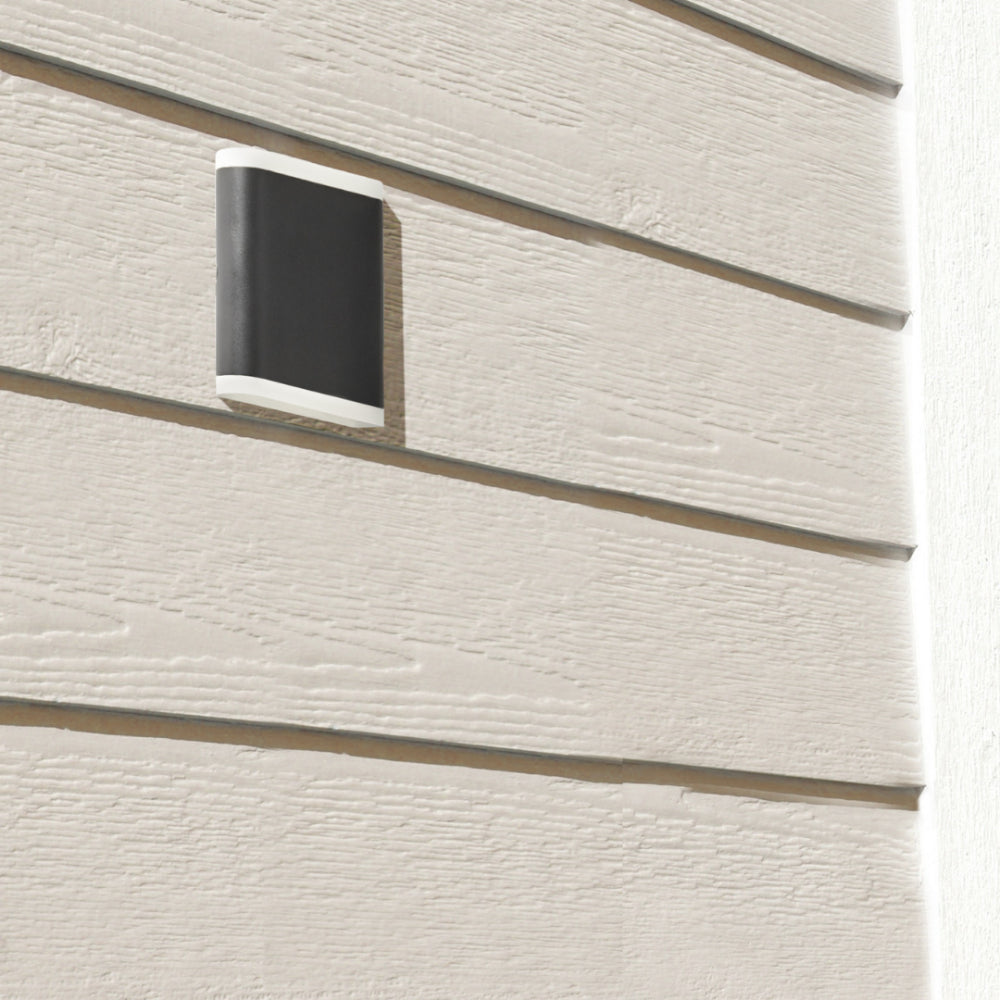 Up/Down Black Cool White IP44 Outdoor LED Wall Light
