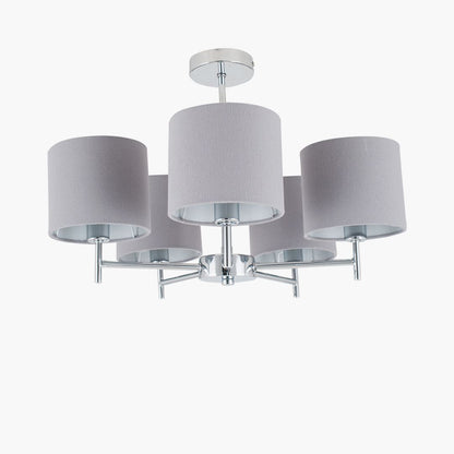 Plaza 5 Light Semi Flush Ceiling Light