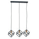 Alessio Cube 3 Light Black and Gold Pendant Ceiling Light