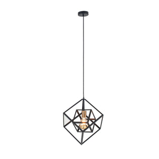 Alessio Cube Matt Black and Gold Pendant Ceiling Light