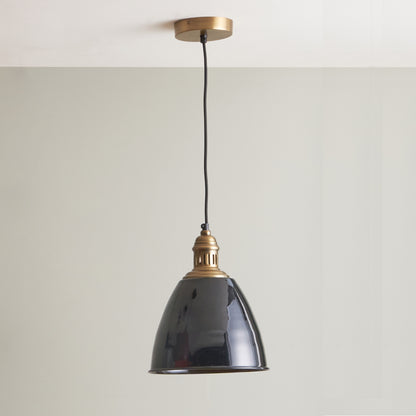 Piccolo Black & Antique Brass Ceiling Pendant
