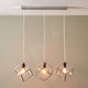 Alessio Nickel Metal Three Cube Ceiling Pendant Bar