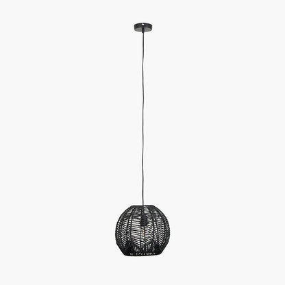 Sibuco Woven Paper Pendant in Black