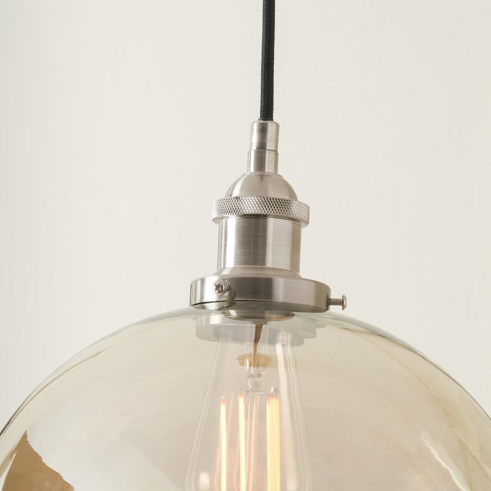 Cecilia Antique Silver and Lustre Glass Dome Ceiling Pendant