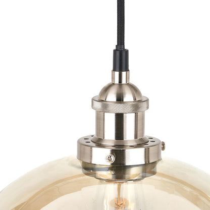 Cecilia Antique Silver and Lustre Glass Dome Ceiling Pendant