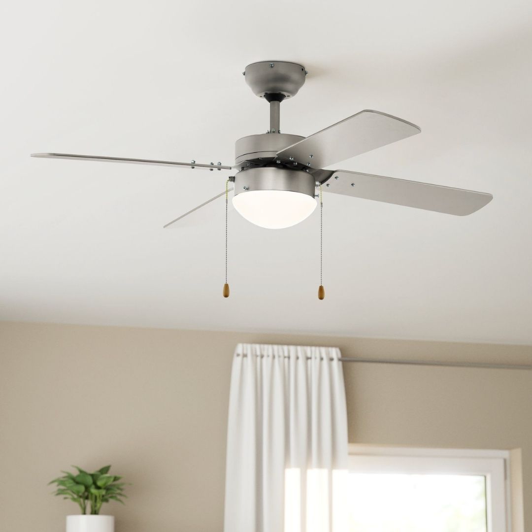 Gelsina Satin Nickel Ceiling Fan Light