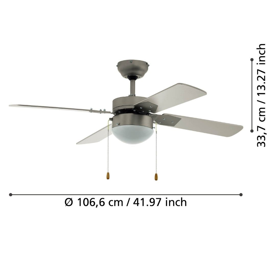 Gelsina Satin Nickel Ceiling Fan Light