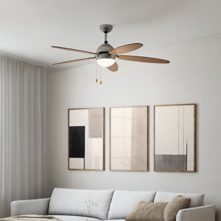 Susale Nickel & Wood Ceiling Fan Light