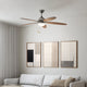Susale Nickel & Wood Ceiling Fan Light