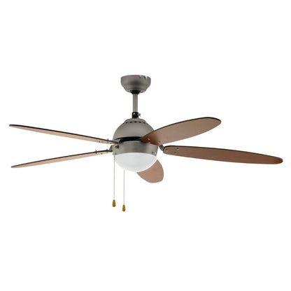 Susale Nickel & Wood Ceiling Fan Light