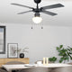 Fortaleza Matte Black Ceiling Fan Light