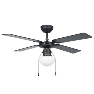 Fortaleza Matte Black Ceiling Fan Light