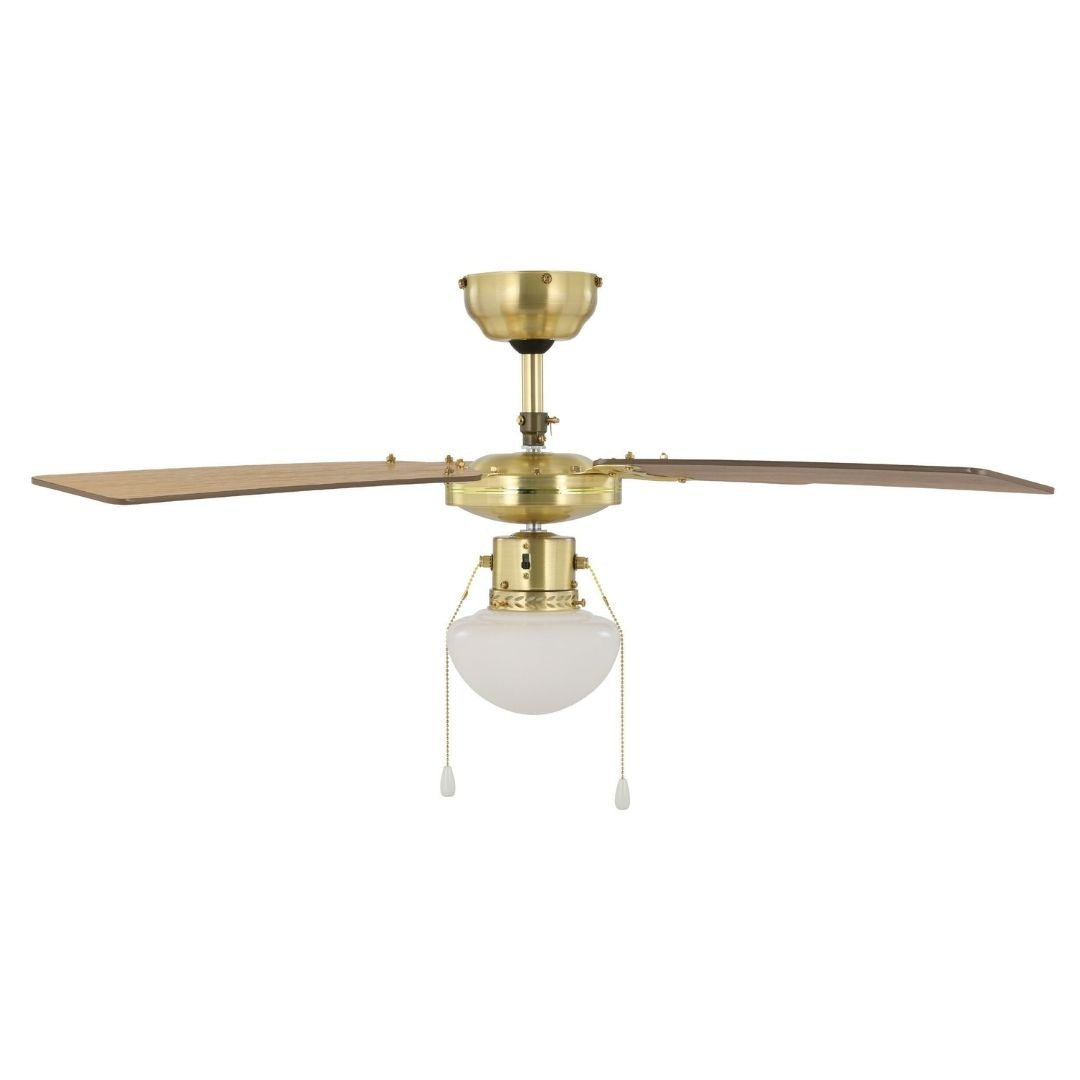 Fortaleza Bronze & Wood Ceiling Fan Light