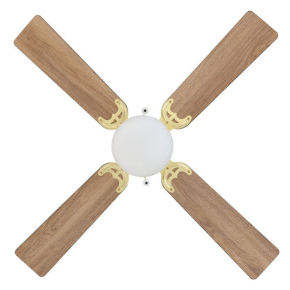 Fortaleza Bronze & Wood Ceiling Fan Light