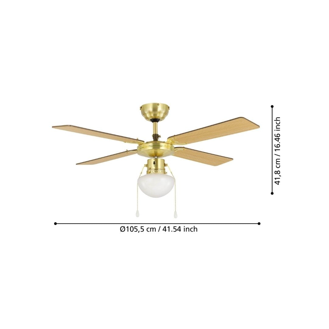Fortaleza Bronze & Wood Ceiling Fan Light